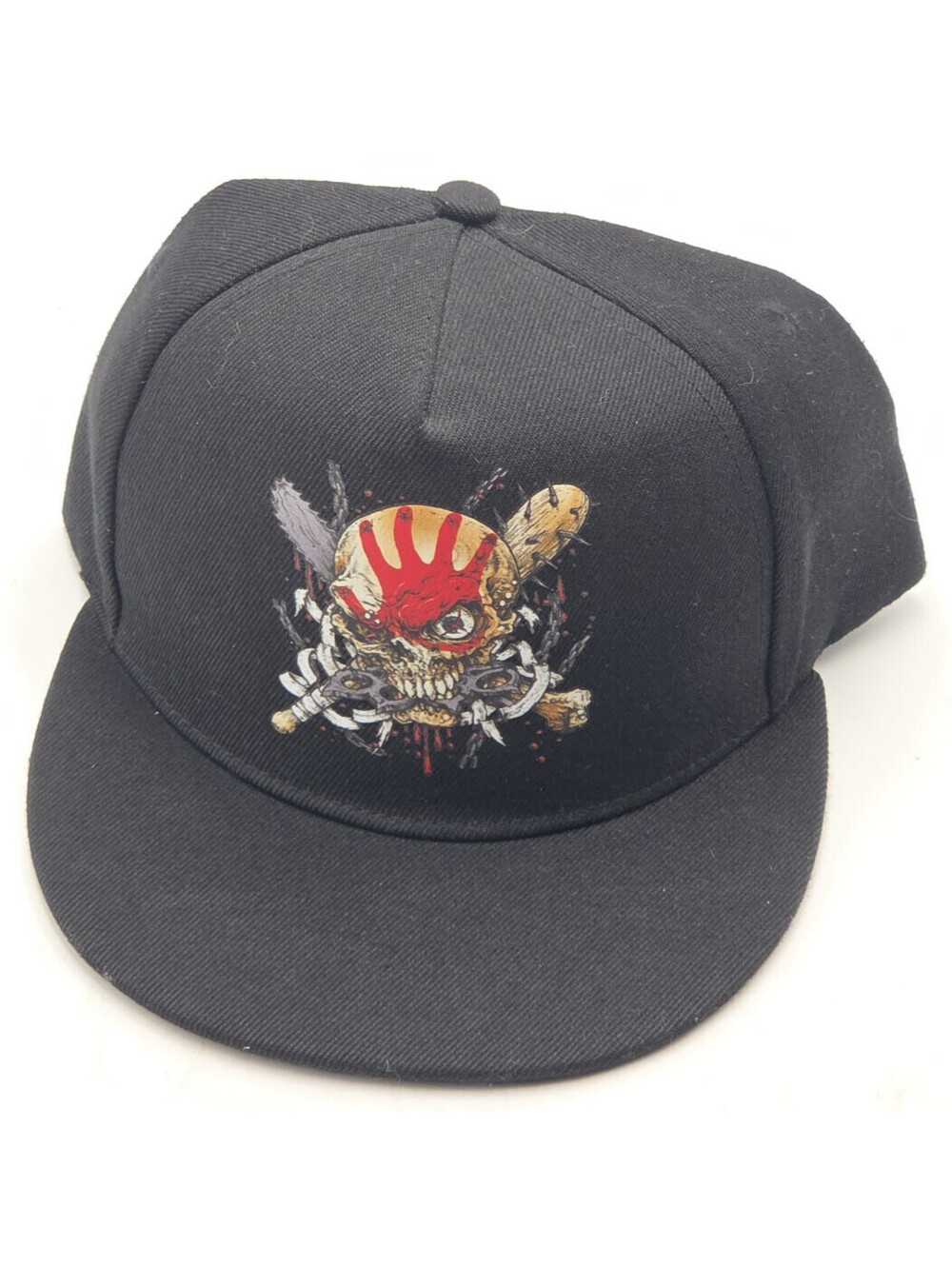 Five Finger Death Punch Warhead Skull Snapback Hat Black FFDP Band Cap